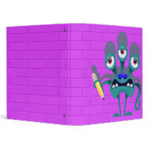 funny monster with pencil II notebook binders