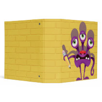 monster, pencil, cute, adorable, vector, character, sci-fi, science fiction, school, writing, drawing, dooni designs, fantasy, kids, children, creature, monsters, creatures, Binder with custom graphic design