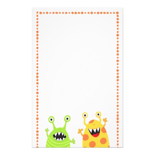 Funny monsters fun cartoon stationery for kids | Zazzle