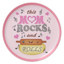 Funny Mother's Day Mom Rocks Plate