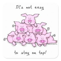 Funny / Motivational Pig Pyramid  Sticker