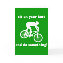 Funny mountain biking greeting card