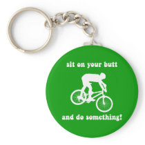 Funny mountain biking key chains