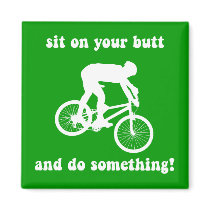 Funny mountain biking refrigerator magnet