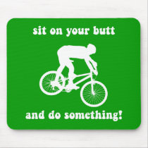 Funny mountain biking mouse pad
