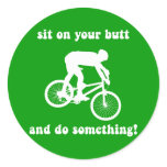 Funny mountain biking sticker