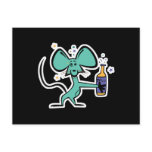 funny mouse drunk on tequila postcards