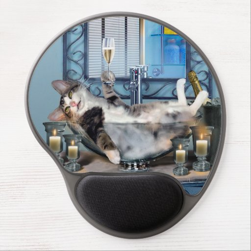 Funny Mousepad with Tipsy Kitty Gel Mouse Pad Zazzle