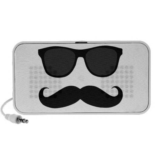 Funny Moustache Sunglasses Doodle Speakers