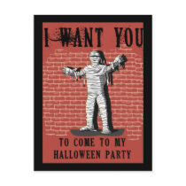 Funny Mummy Party Invites You Customize postcards