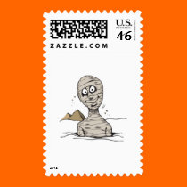 funny mummy popping out stamps