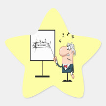 funny music professor teacher cartoon star stickers