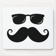 Funny mustache and sunglasses face mousepad