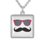 Funny Mustache and Sunglasses Necklace