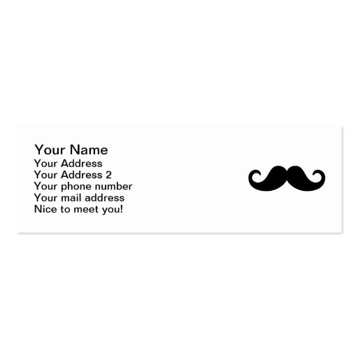 Funny Mustache Business Card (front side)