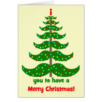 funny mustache Christmas cards