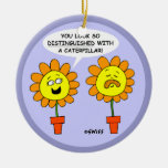 Funny Mustache Flower Christmas Tree Ornament
