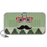 Funny Mustache; Green Argyle Speaker