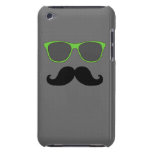 FUNNY MUSTACHE GREEN SUNGLASSES BARELY THERE iPod COVERS