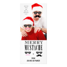 Funny Mustache Holiday Photo Card