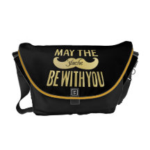 Funny Mustache - May the Stache be with you Commuter Bag