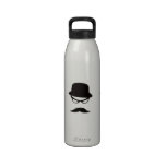 Funny mustache men water bottle