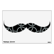 Funny Mustache Mod Black and White Wall Decal