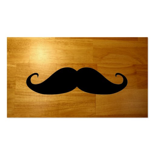 Funny Mustache on Shiny Wood Texture Background Business Cards