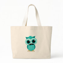 funny mustache owl tote bags