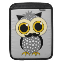 funny mustache owl ipad sleeve