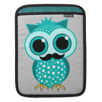 funny mustache owl ipad sleeves