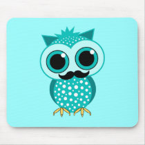 funny mustache owl mousepad