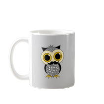 funny mustache owl mug