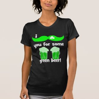 funny mustache St Patrick's Day T Shirt