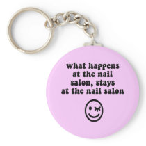 Funny nail salon keychain
