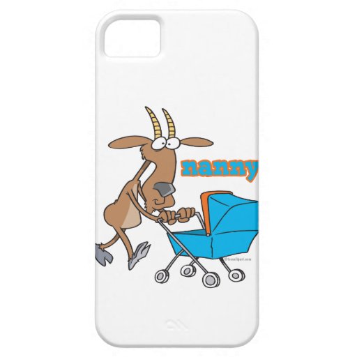 funny nanny goat pushing stroller cartoon iPhone 5 cover