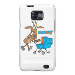 funny nanny goat pushing stroller cartoon samsung galaxy s case