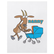 funny nanny goat pushing stroller cartoon flyers