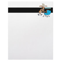 funny nanny goat pushing stroller cartoon personalized letterhead