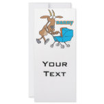 funny nanny goat pushing stroller cartoon customized rack card