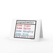 Funny Naughty and Nice Greeting Card cards