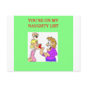 funny naughty list christmas joke postcards