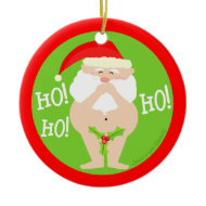 Funny Naughty Santa Christmas Ornament ornament