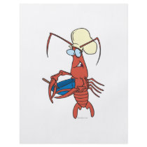 funny nervous lobster chef cooking flyer
