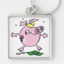 funny nervous piggy bank keychains