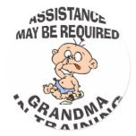 Funny New Grandma Round Sticker