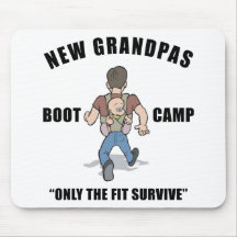 Funny New Grandpa Boot Camp Mouse Pads