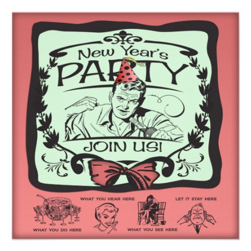 Funny New Year's Eve Party Custom Invitations (front side)