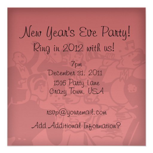 Funny New Year's Eve Party Custom Invitations