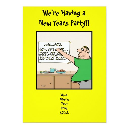 Funny New Years Party Invitation, | Zazzle